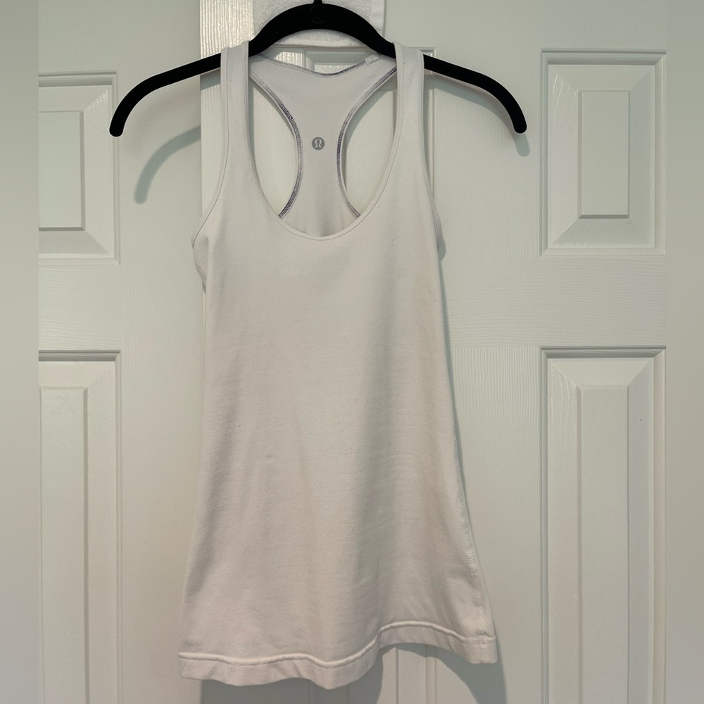 Lululemon Athletica White Racerback Tank Top